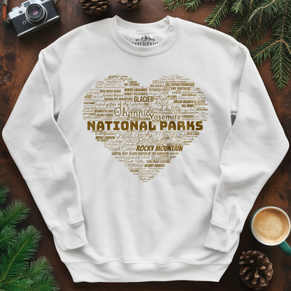 National Parks Word Art Heart Sweatshirt