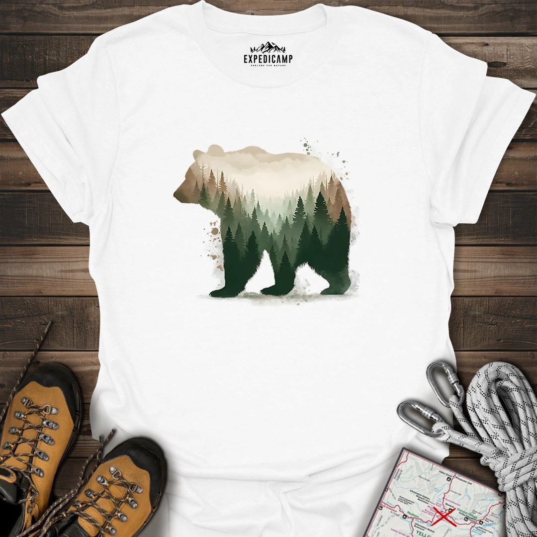 Double Exposure Forest Bear T-Shirt