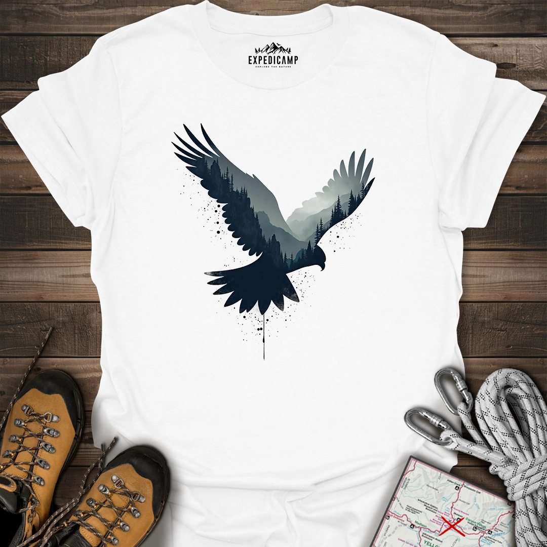 Majestic Falcon Forest Silhouette T-Shirt