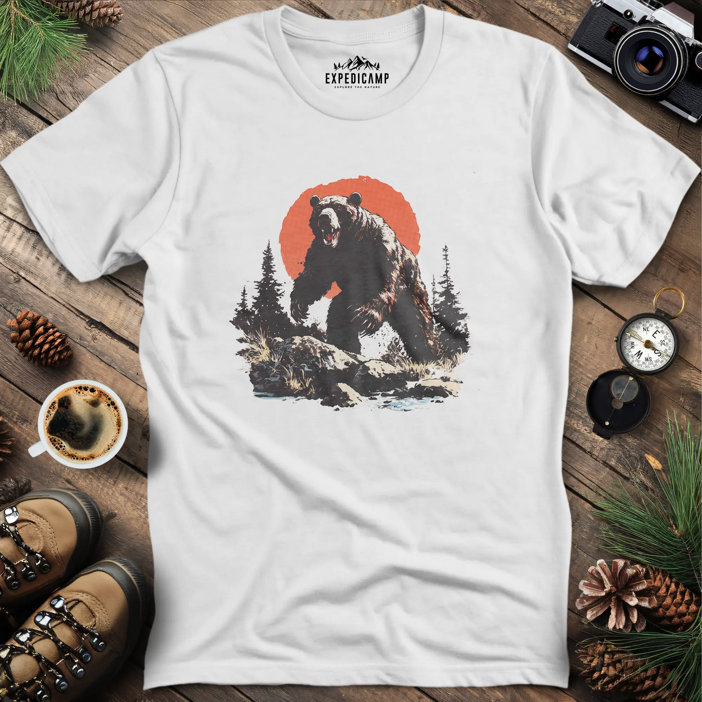 Charging Grizzly Bear T-Shirt – Epic Wilderness Bear Design