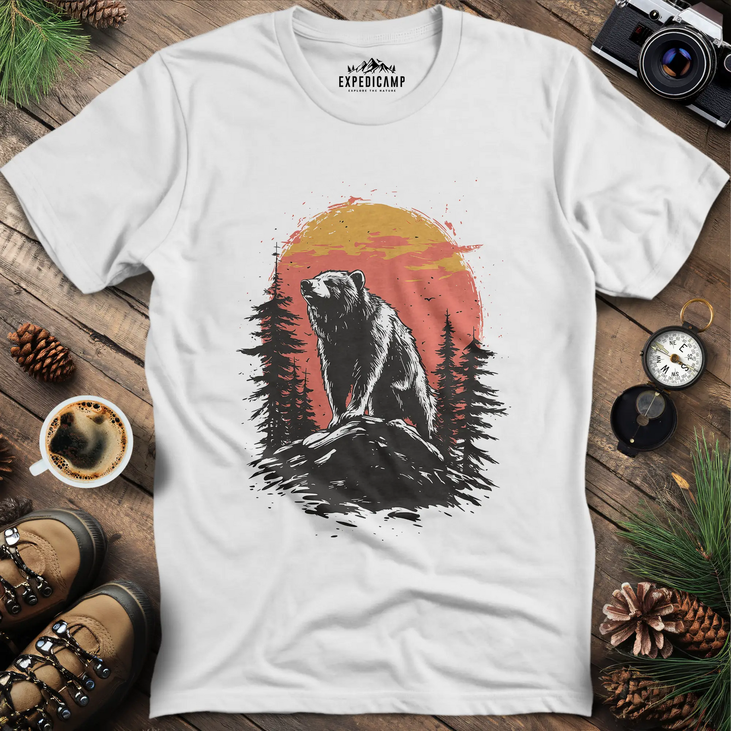 Bear at Sunset T-Shirt for Nature Enthusiasts