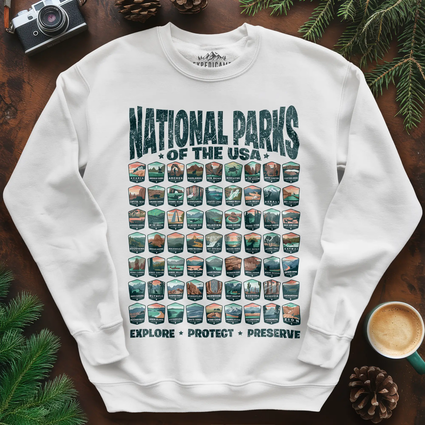 Explore All 63 National Parks of the USA Sweatshirt