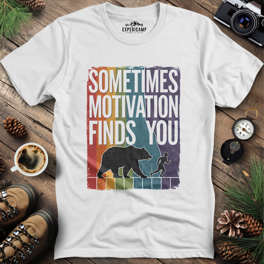 Sometimes Motivation Finds You - Rainbow T-Shirt