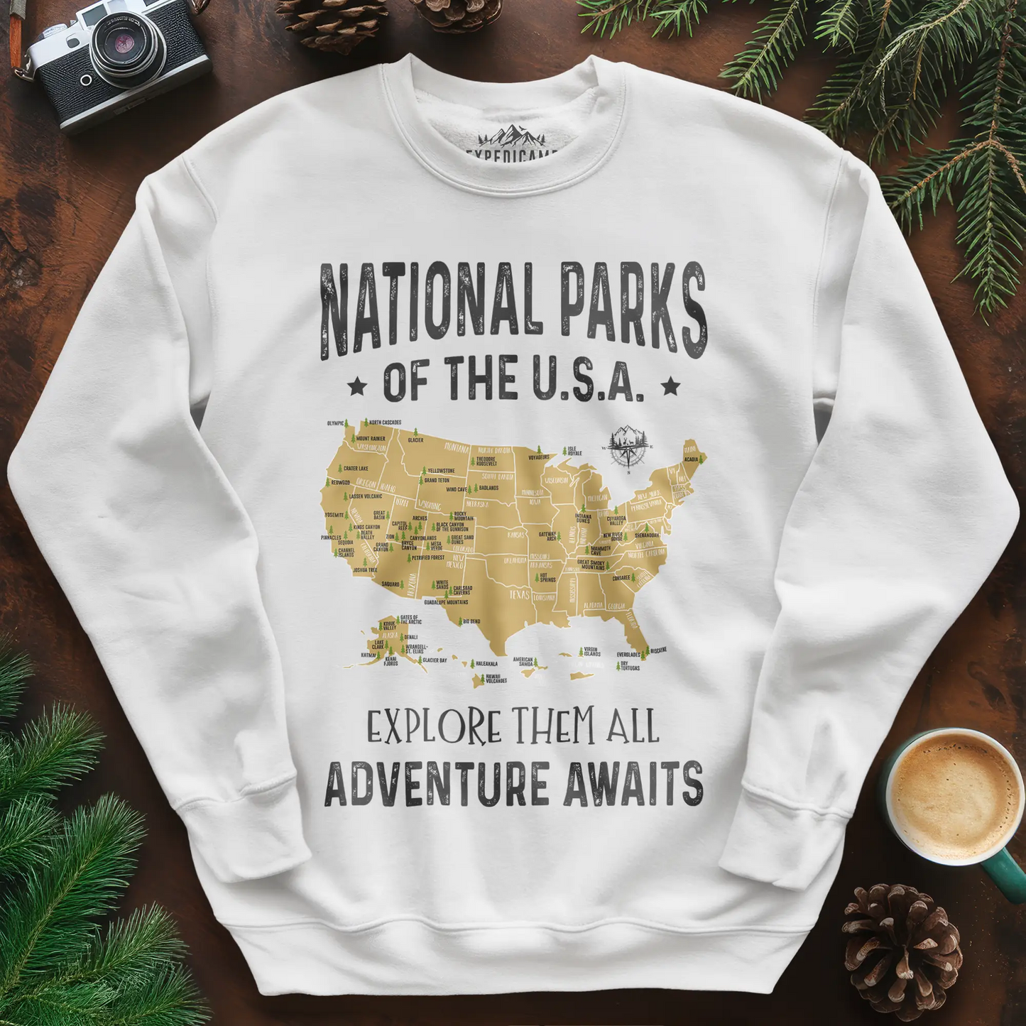 National Parks of the USA Map Sweatshirt – Explore Them All