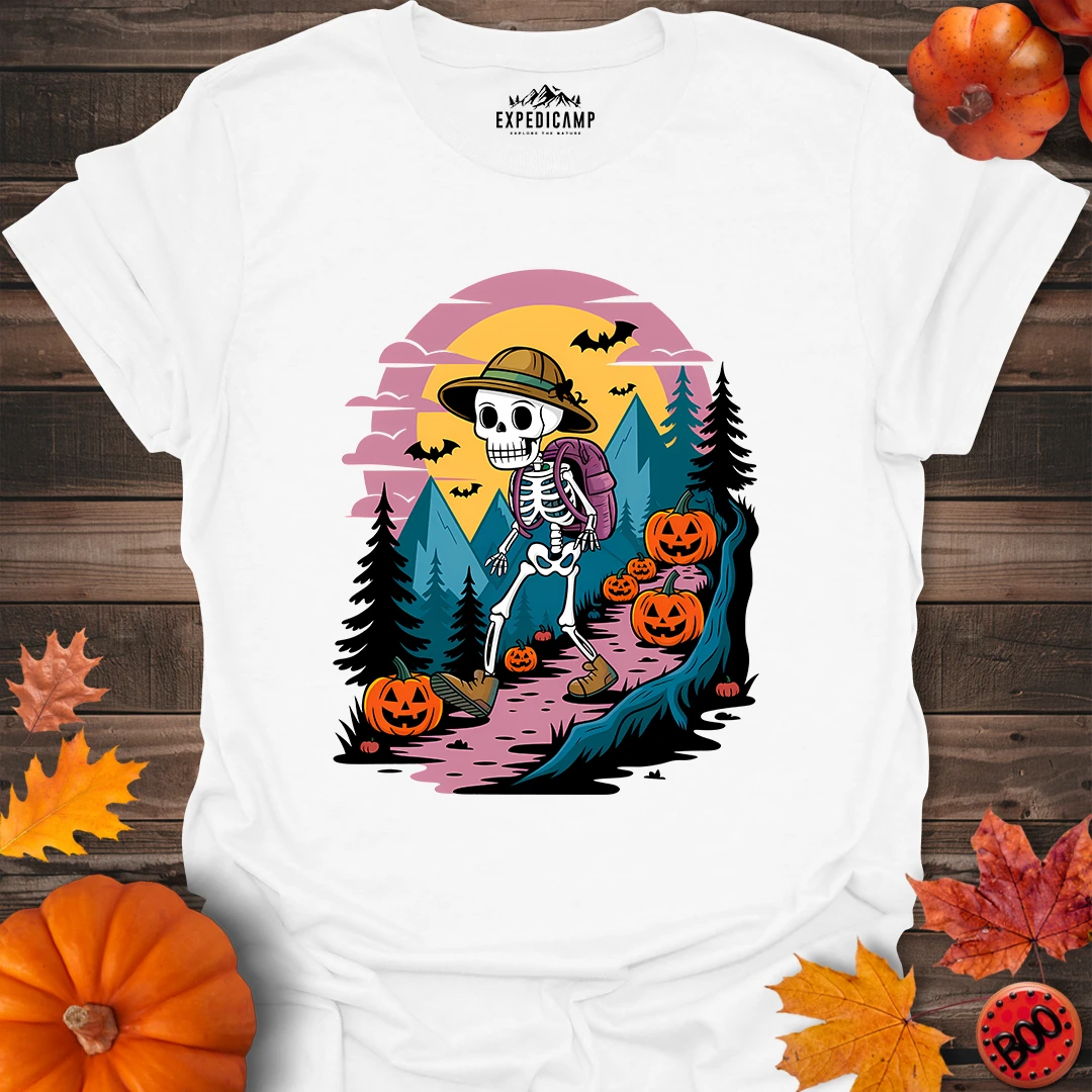 Skeleton Hiker Hike Forever T-Shirt