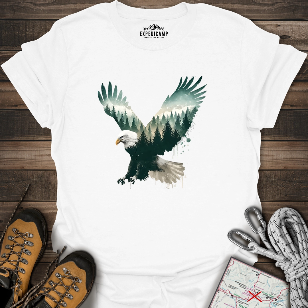 Double Exposure Eagle Forest T-Shirt