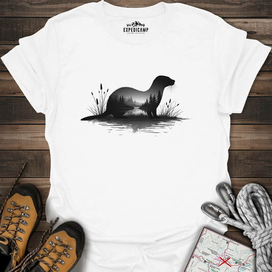 River Otter Forest Reflection T-Shirt