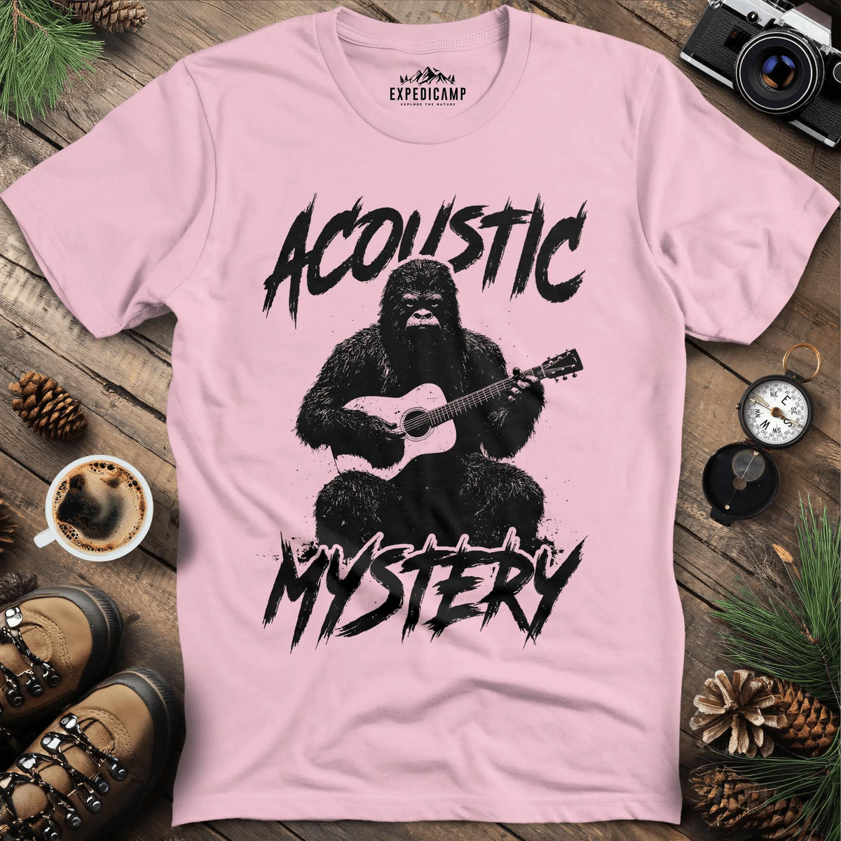 Acoustic Mystery Music Bigfoot – Light Pink – Outdoor apparel for travel, hiking, camping, and nature lovers – ExpediCamp