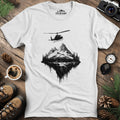 Adventure Helicopter T-Shirt – White – Outdoor apparel for travel, hiking, camping, and nature lovers – ExpediCamp