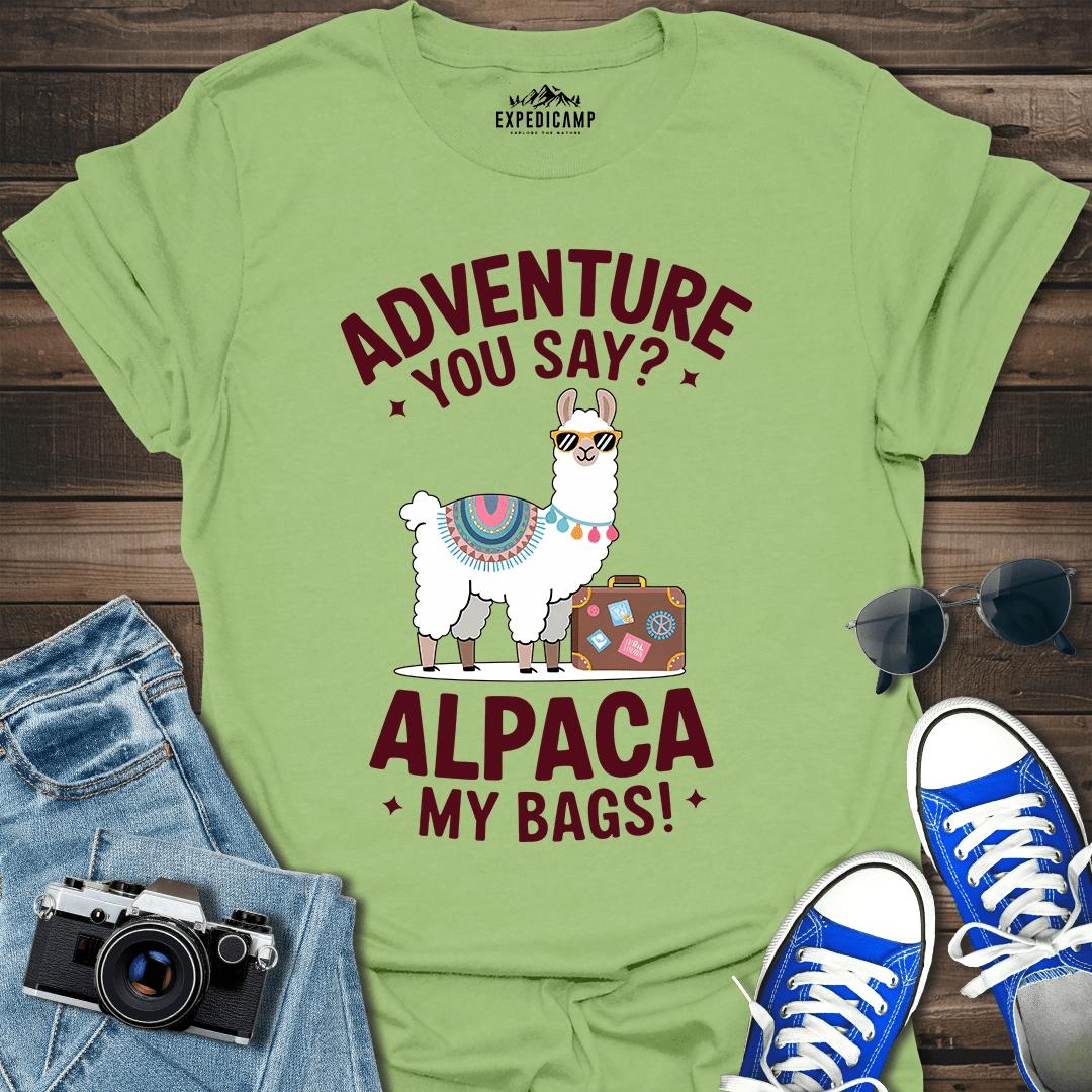 Adventure You Say I'll Pack My Bags T-Shirt – Kiwi – Outdoor apparel for travel, hiking, camping, and nature lovers – ExpediCamp