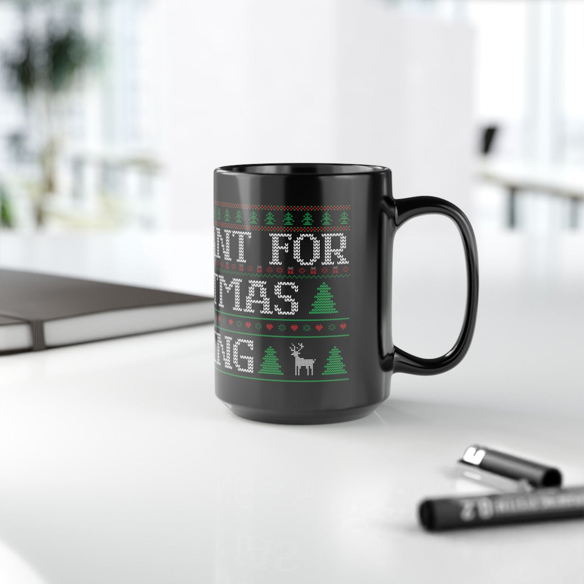 All I Want For Christmas Is Hiking Black Ceramic Mug – – Outdoor apparel for travel, hiking, camping, and nature lovers – ExpediCamp