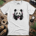 Artistic Ink-Splatter Panda T-Shirt – White – Outdoor apparel for travel, hiking, camping, and nature lovers – ExpediCamp