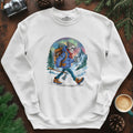 Aurora Skeleton Hiker Sweatshirt – White – Outdoor apparel for travel, hiking, camping, and nature lovers – ExpediCamp