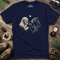 Bear and Bigfoot Argument T-Shirt – Wilderness Debate – Navy – Outdoor apparel for travel, hiking, camping, and nature lovers – ExpediCamp