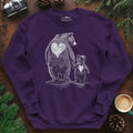 Bear Family Love Sweatshirt – Purple – Outdoor apparel for travel, hiking, camping, and nature lovers – ExpediCamp
