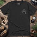 Bear Paw Print T-Shirt – Black – Outdoor apparel for travel, hiking, camping, and nature lovers – ExpediCamp