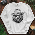 Bear Ranger Sweatshirt – White – Outdoor apparel for travel, hiking, camping, and nature lovers – ExpediCamp