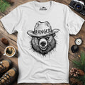 Bear Ranger T-Shirt – White – Outdoor apparel for travel, hiking, camping, and nature lovers – ExpediCamp