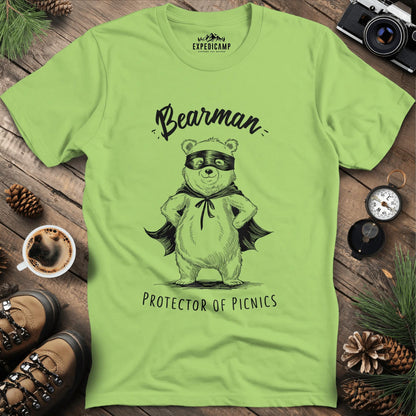Bearman Protector of Picnics T-Shirt – Kiwi – Outdoor apparel for travel, hiking, camping, and nature lovers – ExpediCamp