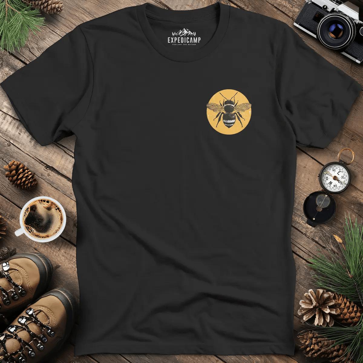 Bee Kind Nature-Inspired Graphic T-Shirt – Black – Outdoor apparel for travel, hiking, camping, and nature lovers – ExpediCamp