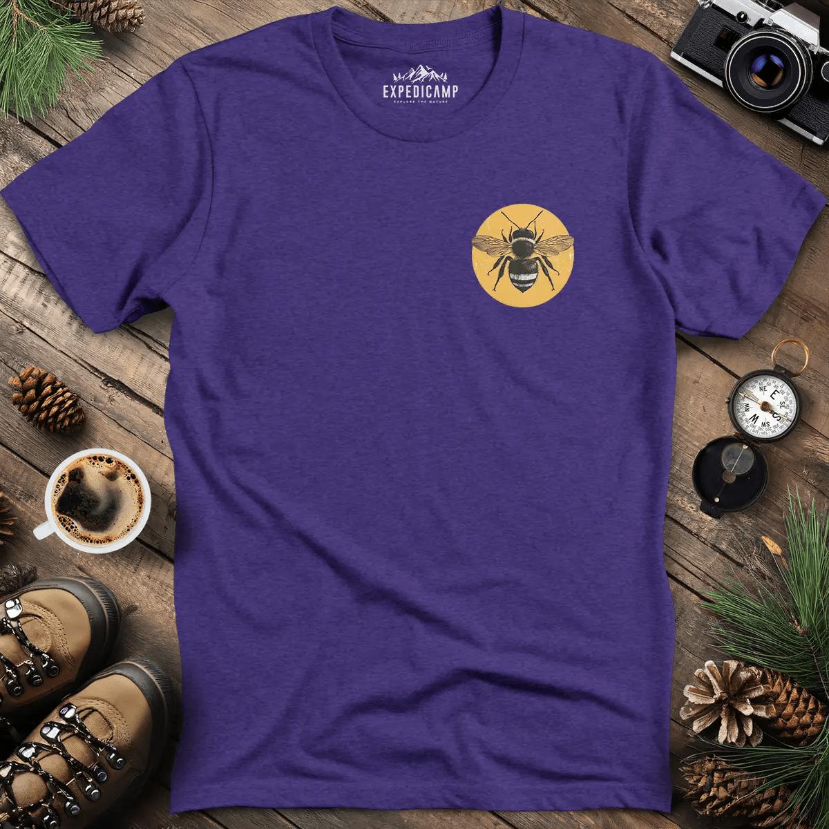 Bee Kind Nature-Inspired Graphic T-Shirt – Heather Purple – Outdoor apparel for travel, hiking, camping, and nature lovers – ExpediCamp