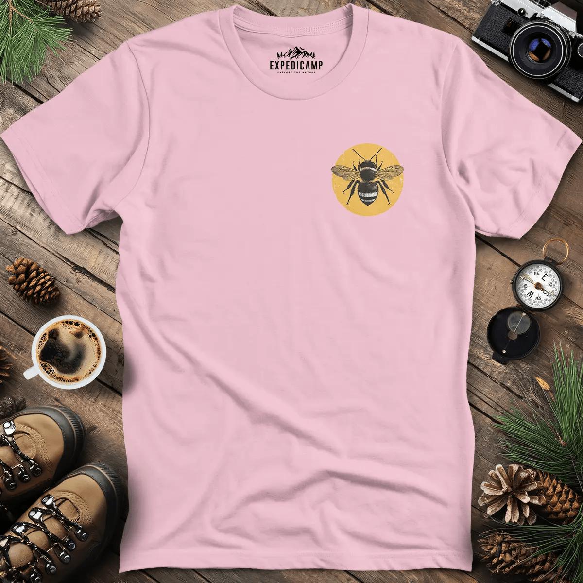 Bee Kind Nature-Inspired Graphic T-Shirt – Light Pink – Outdoor apparel for travel, hiking, camping, and nature lovers – ExpediCamp