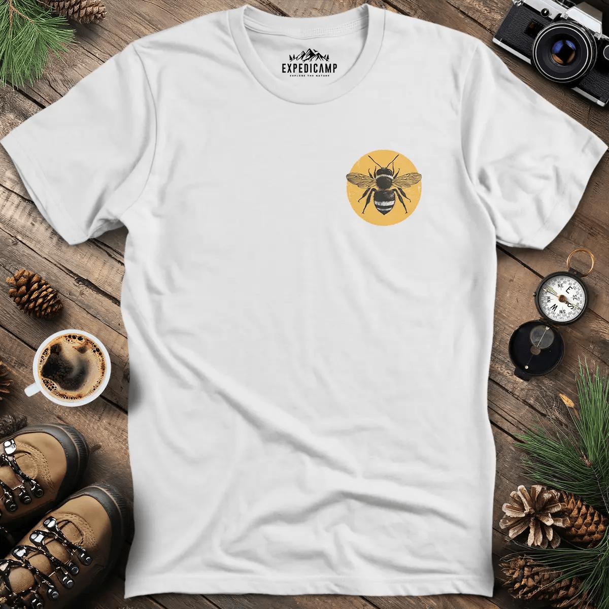 Bee Kind Nature-Inspired Graphic T-Shirt – White – Outdoor apparel for travel, hiking, camping, and nature lovers – ExpediCamp