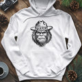 Bigfoot Sasquatch Silhouette Ranger Hoodie – White – Outdoor apparel for travel, hiking, camping, and nature lovers – ExpediCamp
