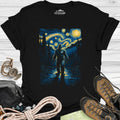 Bigfoot Van Gogh T-Shirt – Black – Outdoor apparel for travel, hiking, camping, and nature lovers – ExpediCamp