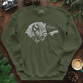 Boop Bison Sweatshirt – Military Green – Outdoor apparel for travel, hiking, camping, and nature lovers – ExpediCamp