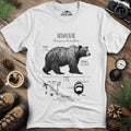 Brown Bear Anatomy Grizzly Biology T-Shirt – White – Outdoor apparel for travel, hiking, camping, and nature lovers – ExpediCamp