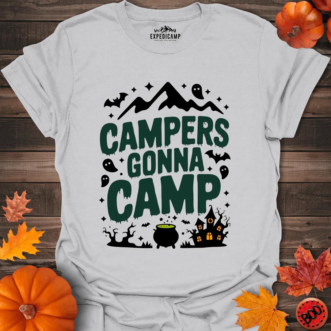 Campers Gonna Camp T-Shirt – Ice Grey – Outdoor apparel for travel, hiking, camping, and nature lovers – ExpediCamp