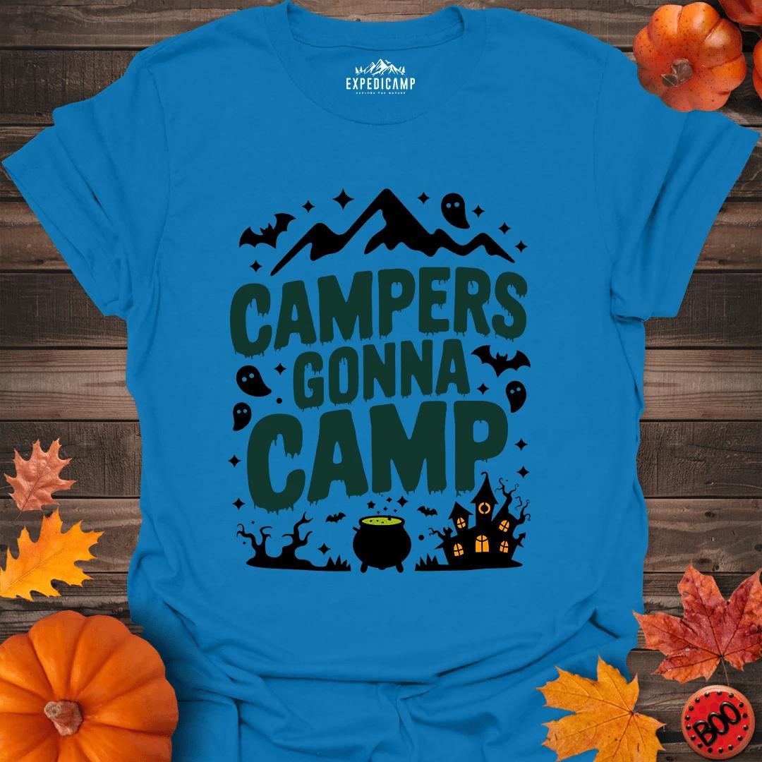 Campers Gonna Camp T-Shirt – Royal – Outdoor apparel for travel, hiking, camping, and nature lovers – ExpediCamp
