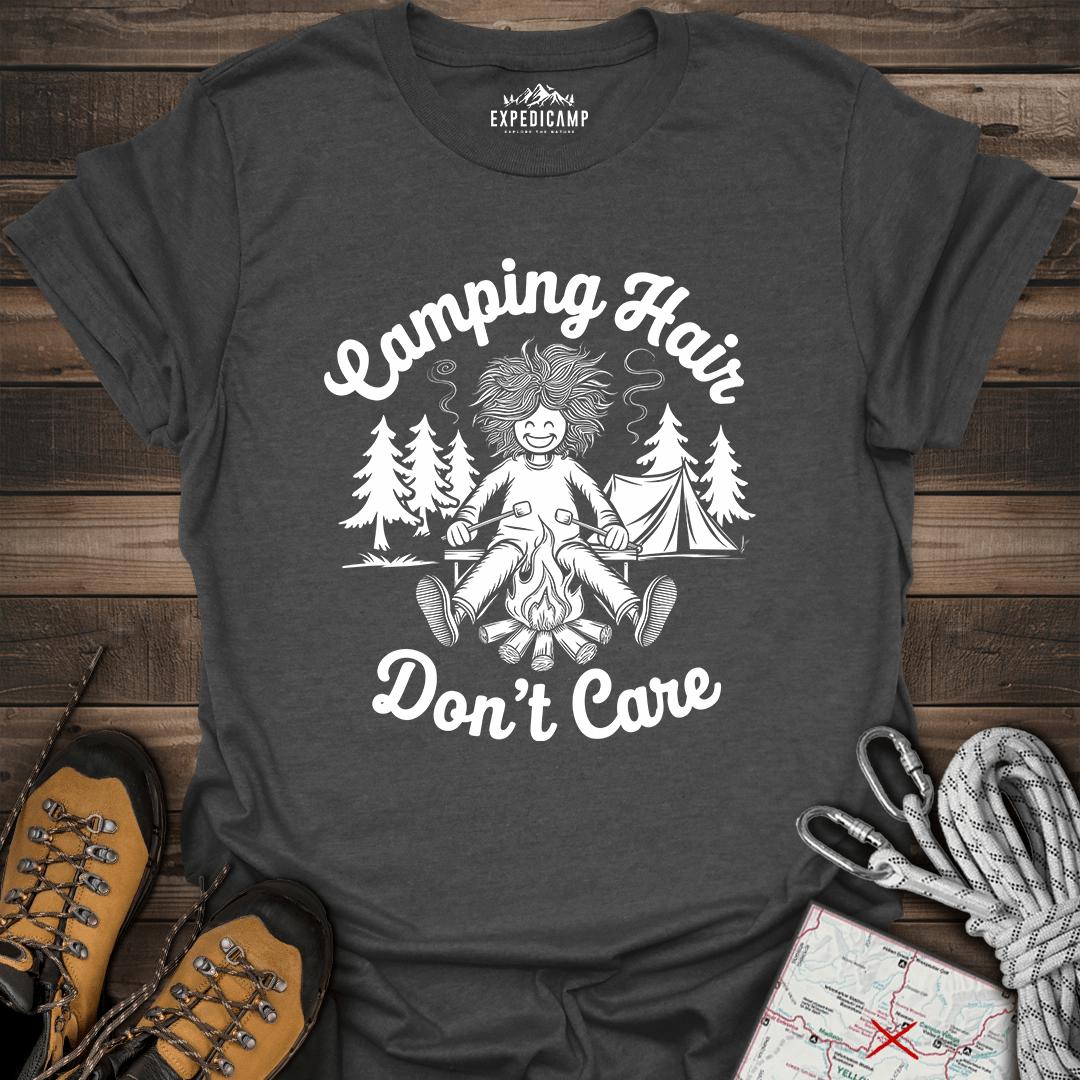 Camping Hair Don't Care T-Shirt – – Outdoor apparel for travel, hiking, camping, and nature lovers – ExpediCamp
