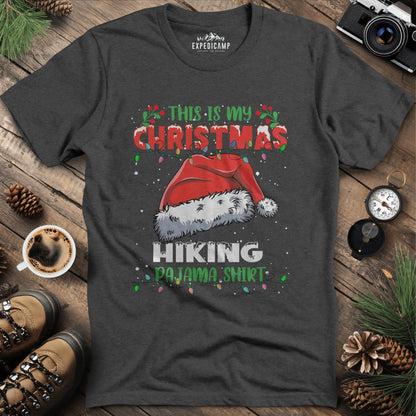 Christmas Hiking Pajama Shirt T-Shirt – Dark Heather – Outdoor apparel for travel, hiking, camping, and nature lovers – ExpediCamp