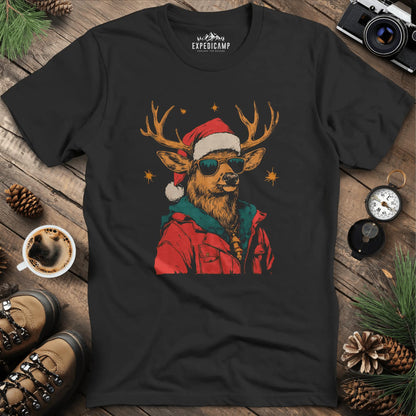 Cool Reindeer T-Shirt – Black – Outdoor apparel for travel, hiking, camping, and nature lovers – ExpediCamp
