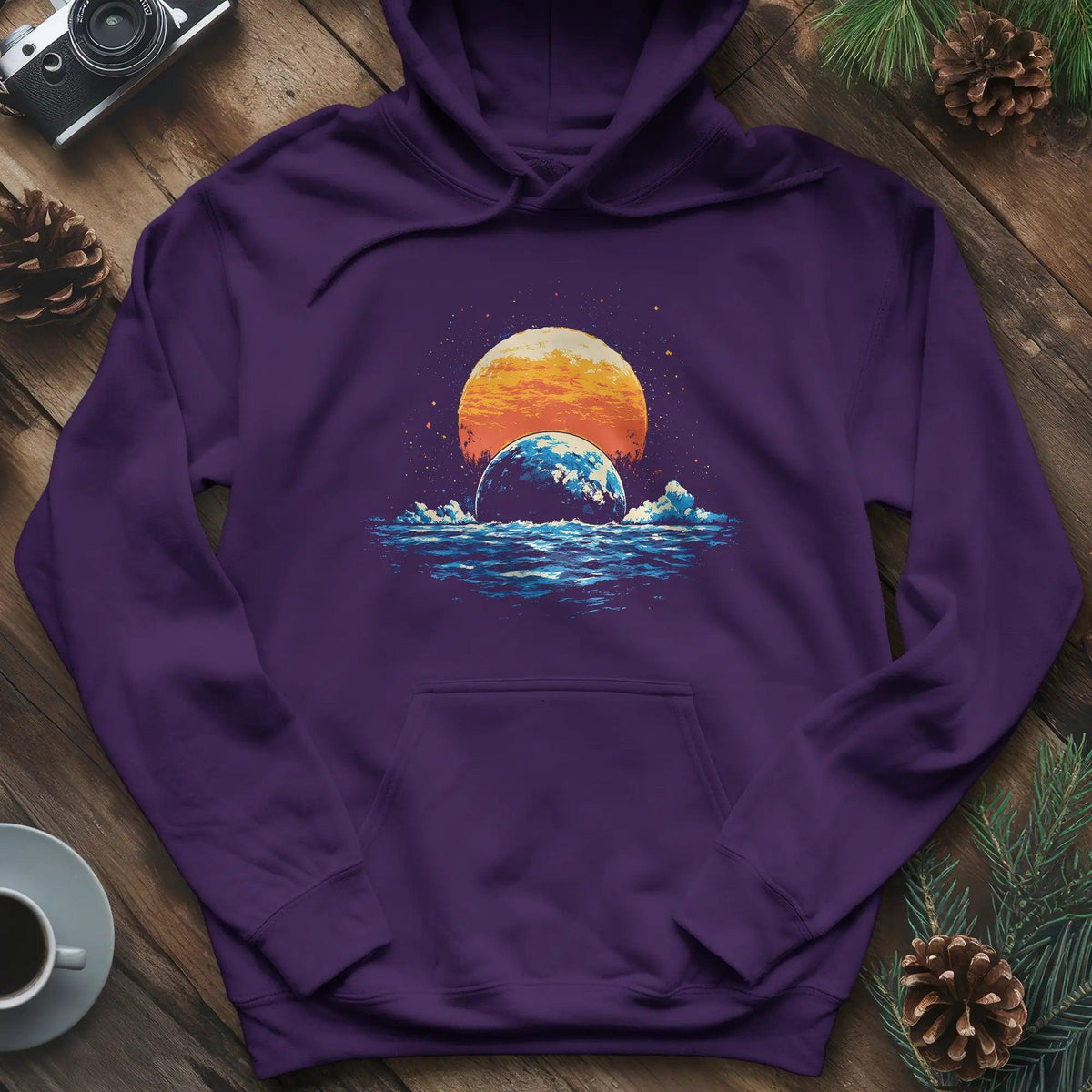Cosmic Horizon Hoodie – Purple – Outdoor apparel for travel, hiking, camping, and nature lovers – ExpediCamp