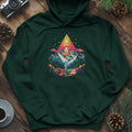 Cosmic Peaks Hoodie – Forest Green – Outdoor apparel for travel, hiking, camping, and nature lovers – ExpediCamp