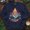 Cosmic Peaks Sweatshirt – Navy – Outdoor apparel for travel, hiking, camping, and nature lovers – ExpediCamp