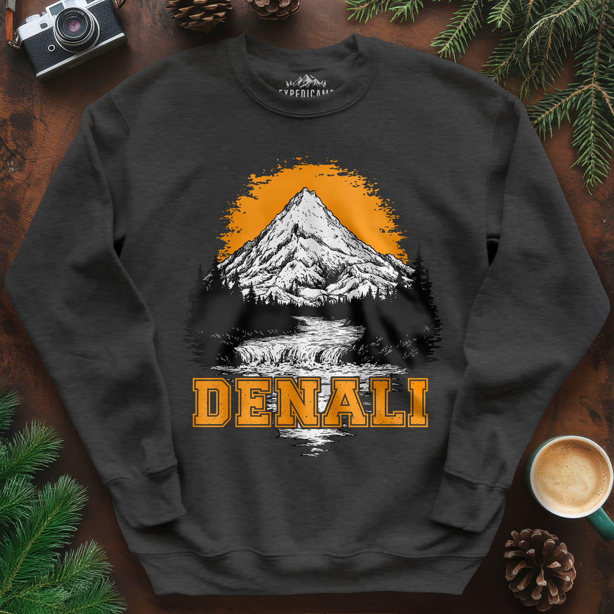 Denali National Park Sweatshirt – Dark Heather – Outdoor apparel for travel, hiking, camping, and nature lovers – ExpediCamp