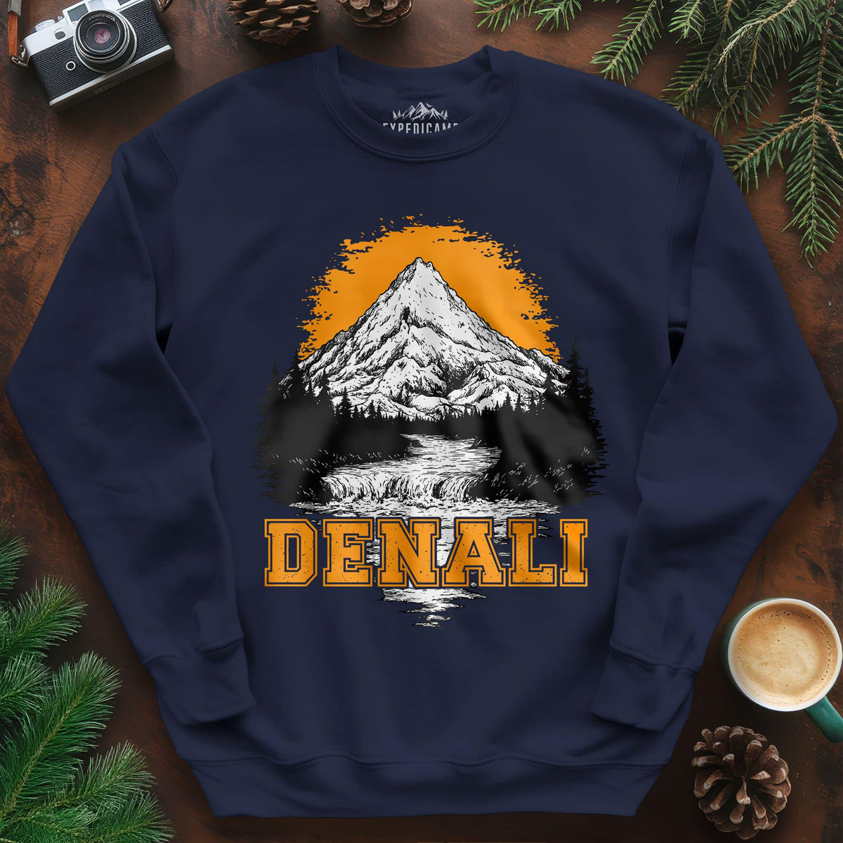 Denali National Park Sweatshirt – Navy – Outdoor apparel for travel, hiking, camping, and nature lovers – ExpediCamp