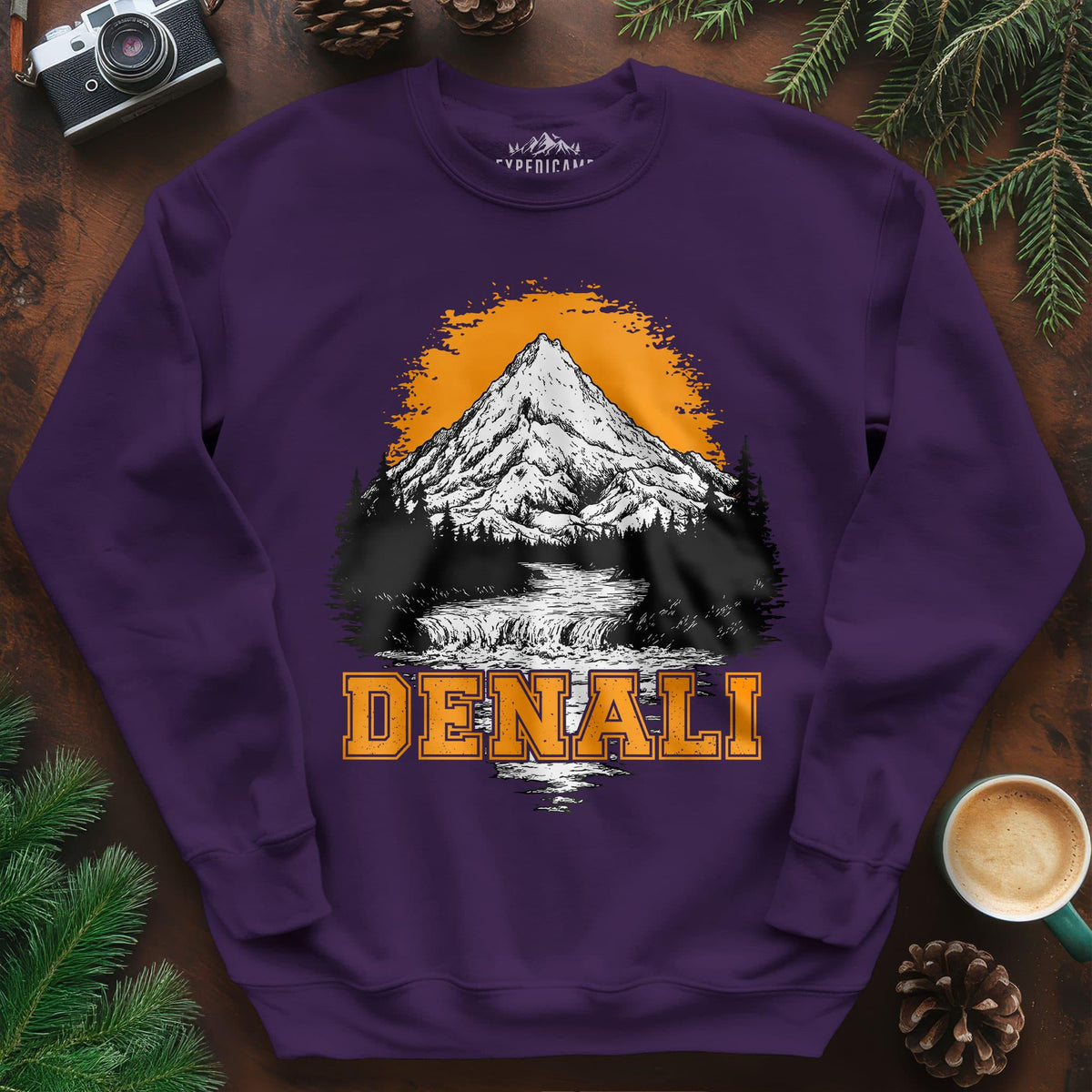 Denali National Park Sweatshirt – Purple – Outdoor apparel for travel, hiking, camping, and nature lovers – ExpediCamp