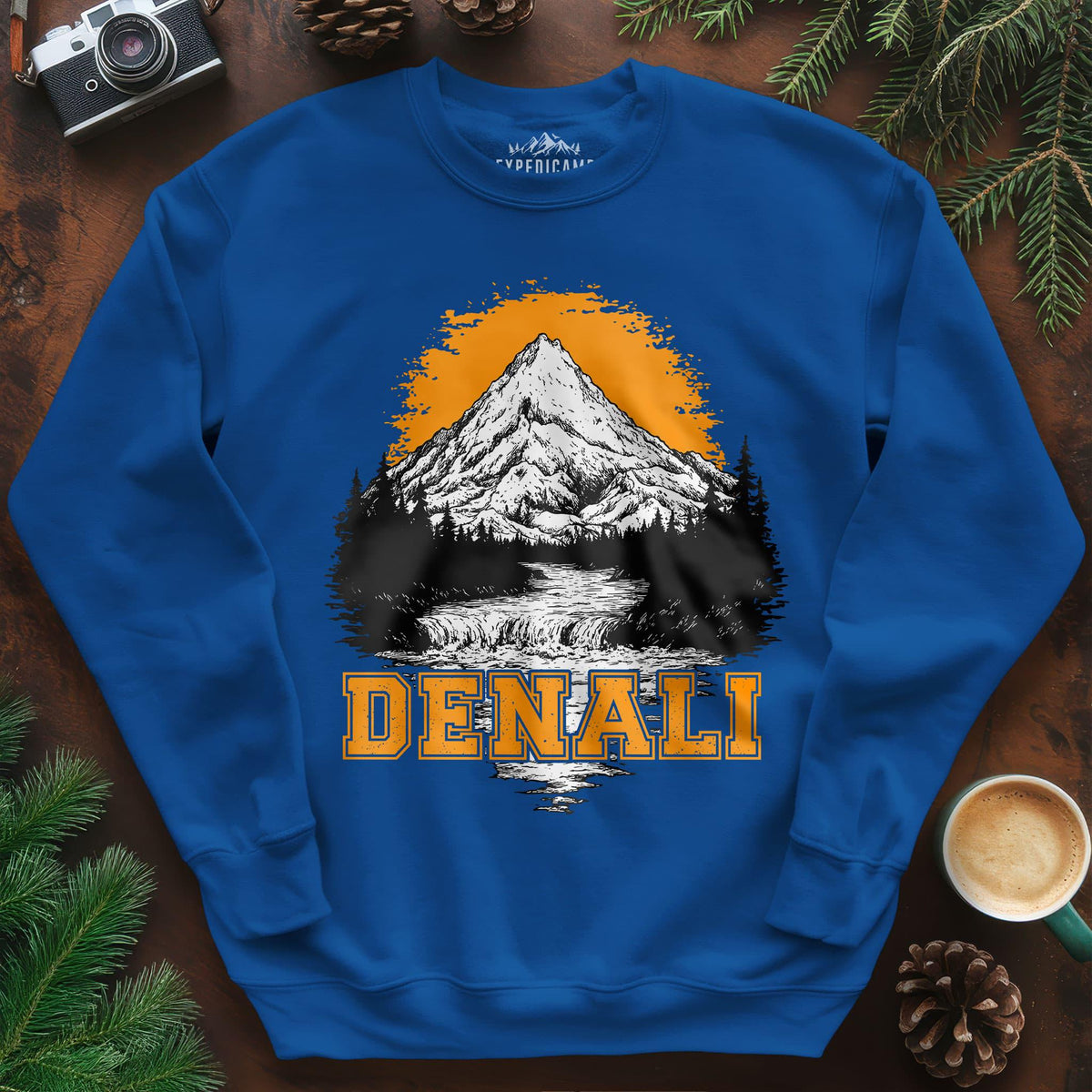 Denali National Park Sweatshirt – Royal – Outdoor apparel for travel, hiking, camping, and nature lovers – ExpediCamp