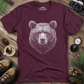 Detailed Bear Illustration T-Shirt – Heather Maroon – Outdoor apparel for travel, hiking, camping, and nature lovers – ExpediCamp