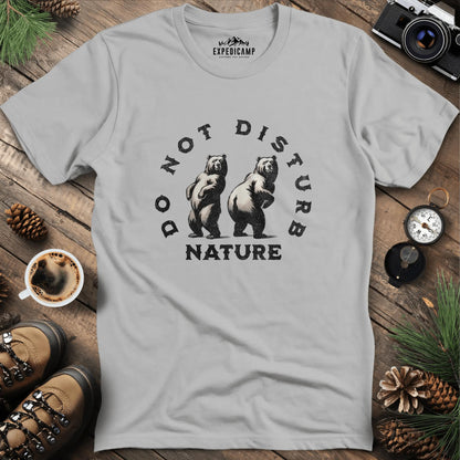 Do Not Disturb Nature - Bears T-Shirt – Ice Grey – Outdoor apparel for travel, hiking, camping, and nature lovers – ExpediCamp