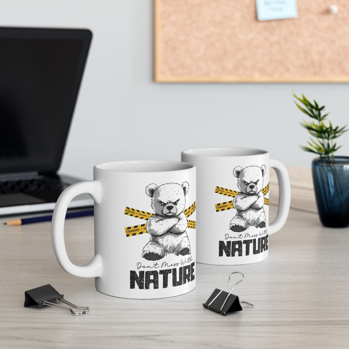 Don't Mess With Nature Mug – Cute and Fierce Bear Design – – Outdoor apparel for travel, hiking, camping, and nature lovers – ExpediCamp