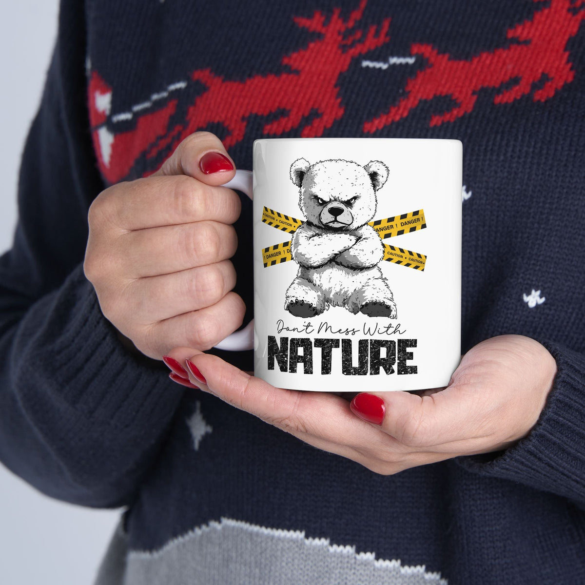 Don't Mess With Nature Mug – Cute and Fierce Bear Design – – Outdoor apparel for travel, hiking, camping, and nature lovers – ExpediCamp