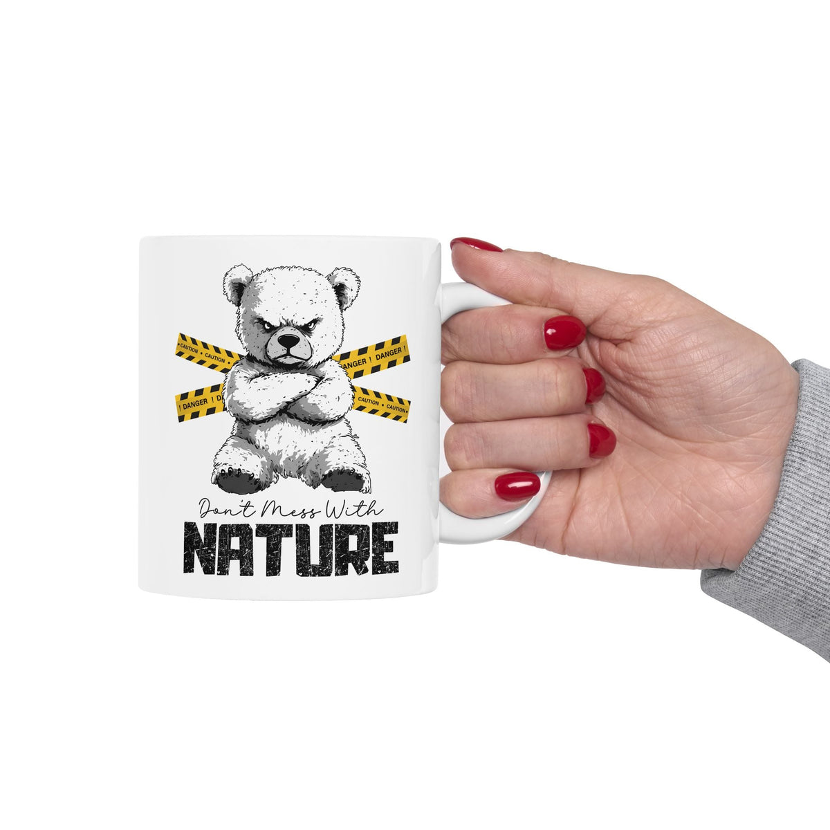 Don't Mess With Nature Mug – Cute and Fierce Bear Design – – Outdoor apparel for travel, hiking, camping, and nature lovers – ExpediCamp