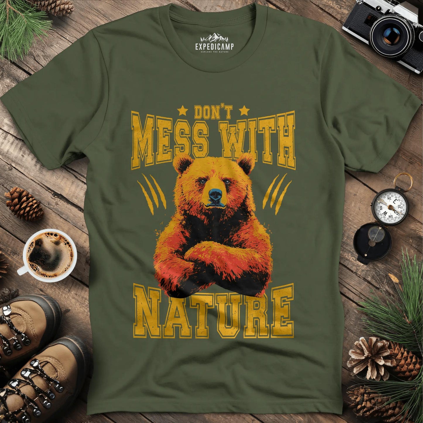 Don't Mess With Nature T-Shirt – – Outdoor apparel for travel, hiking, camping, and nature lovers – ExpediCamp