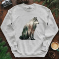 Double Exposure Wolf Sweatshirt – Ash – Outdoor apparel for travel, hiking, camping, and nature lovers – ExpediCamp